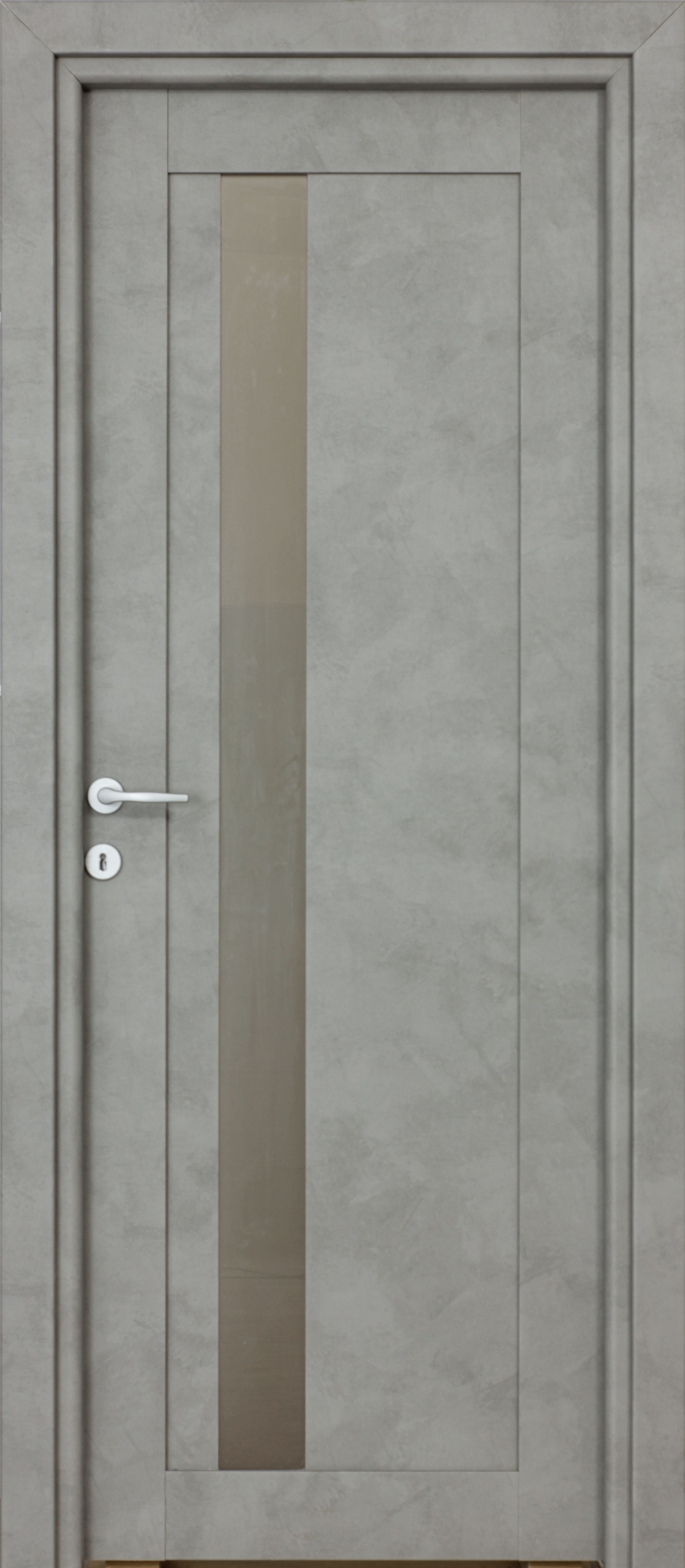 Usa interior Maya, cu geam, reversibila, MDF, 68 x 203 cm, gri inchis