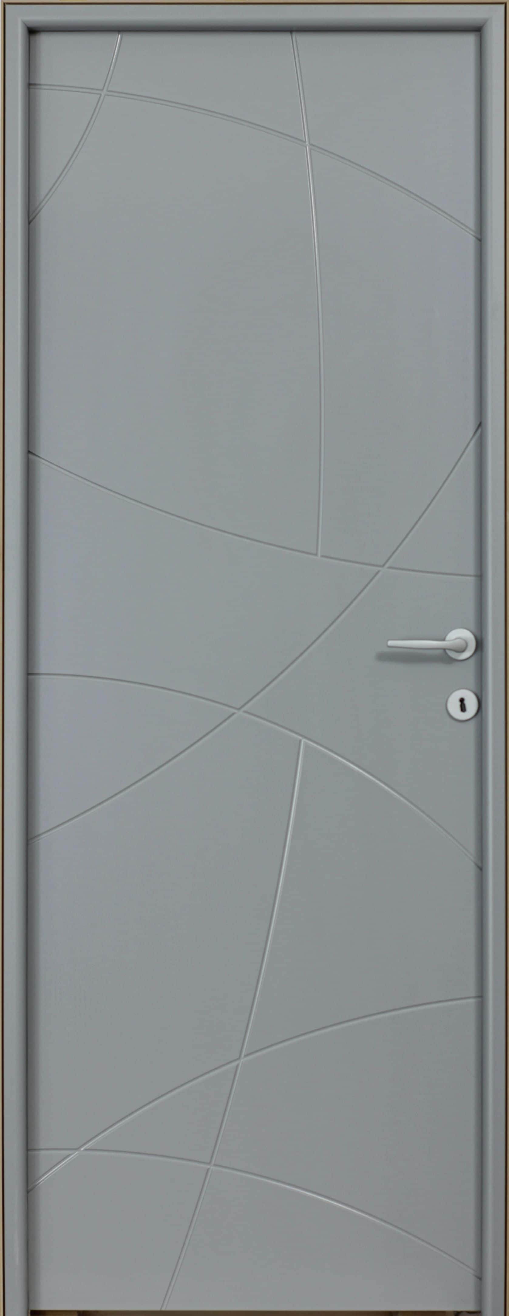 Usa interior Arc, fara geam, reversibila, MDF, 88 x 203 cm, gri