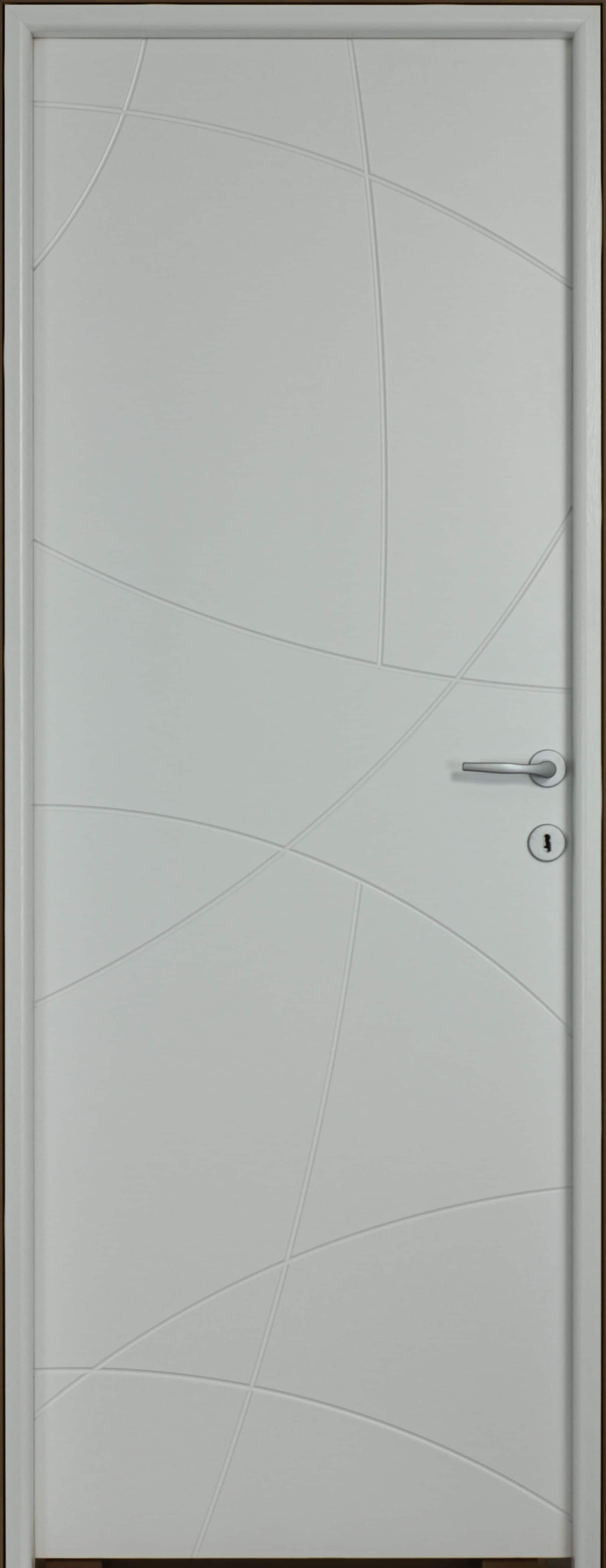 Usa interior Arc, fara geam, reversibila, MDF, 68 x 203 cm, alb
