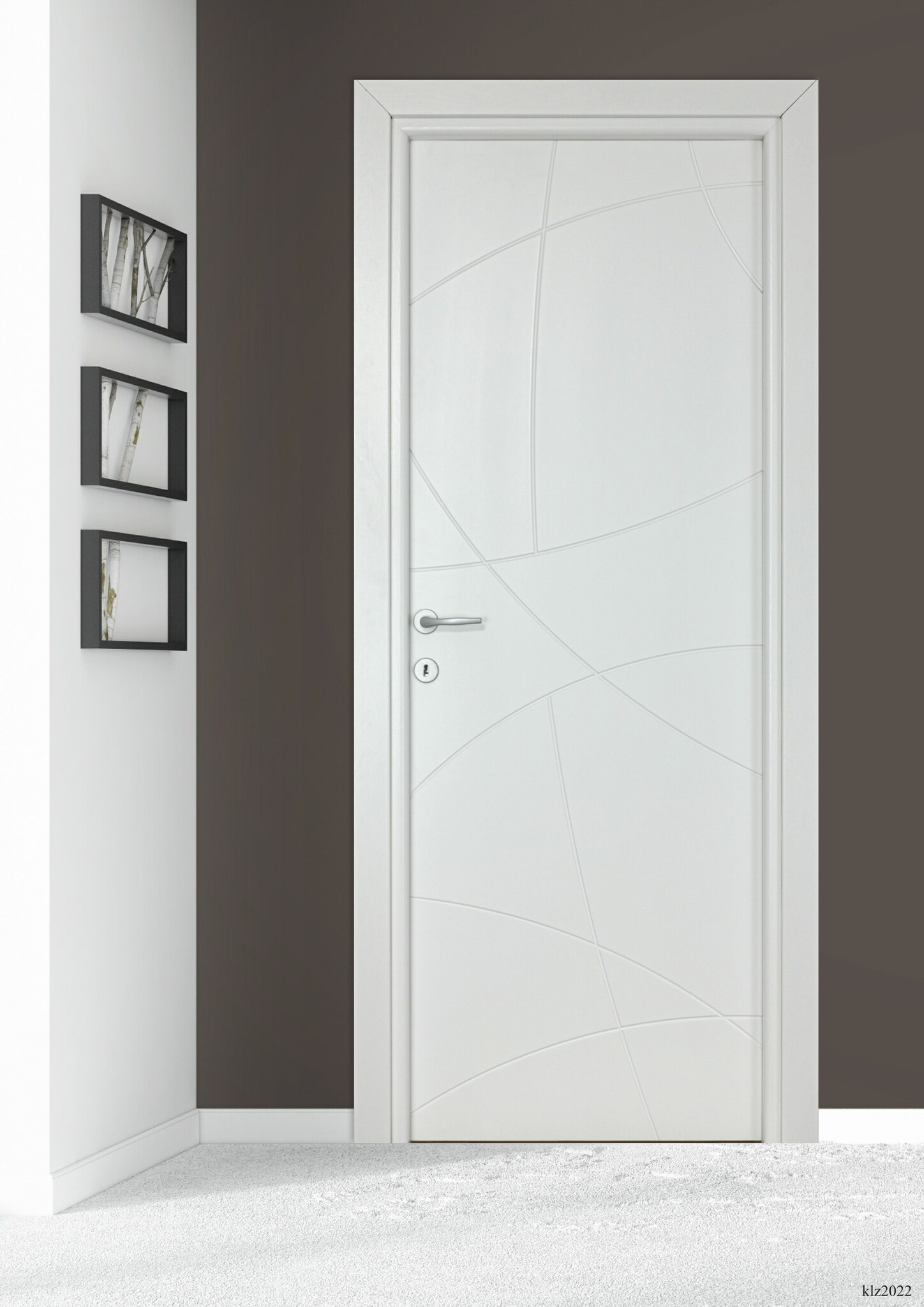 Usa interior Arc, fara geam, reversibila, MDF, 78 x 203 cm, alb