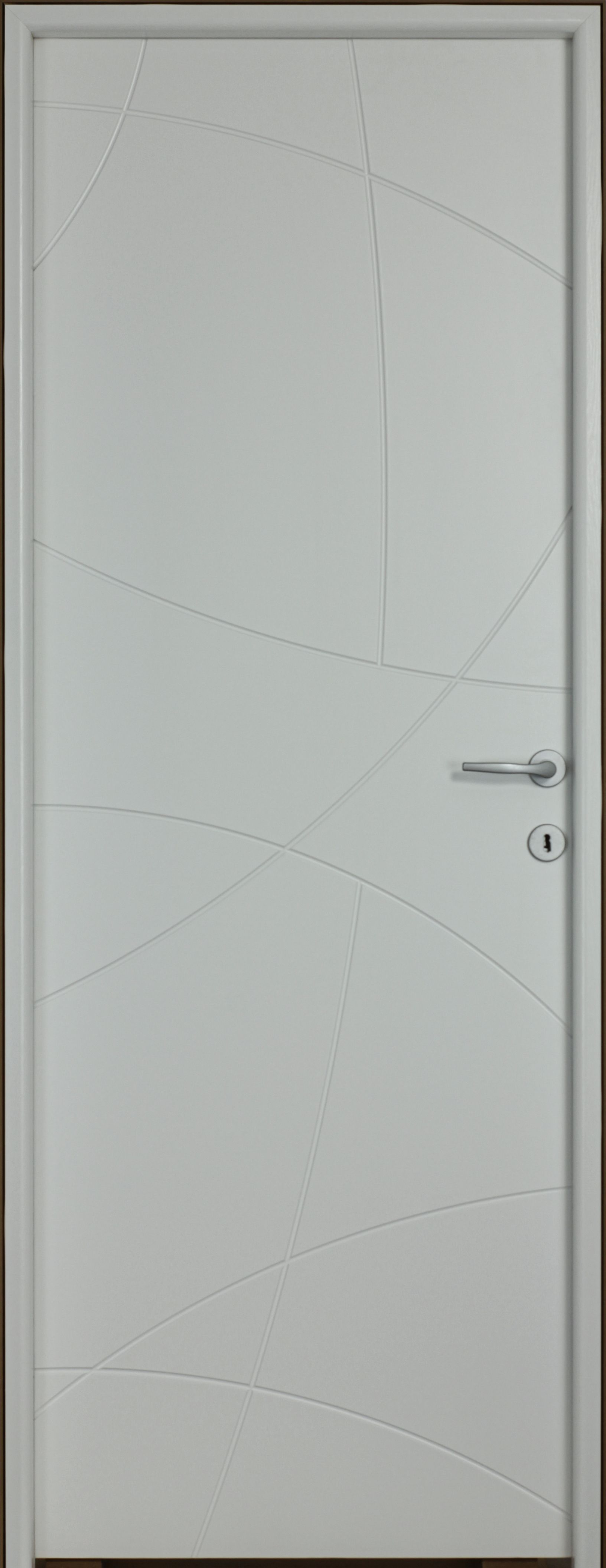 Usa interior Arc, fara geam, reversibila, MDF, 78 x 203 cm, alb