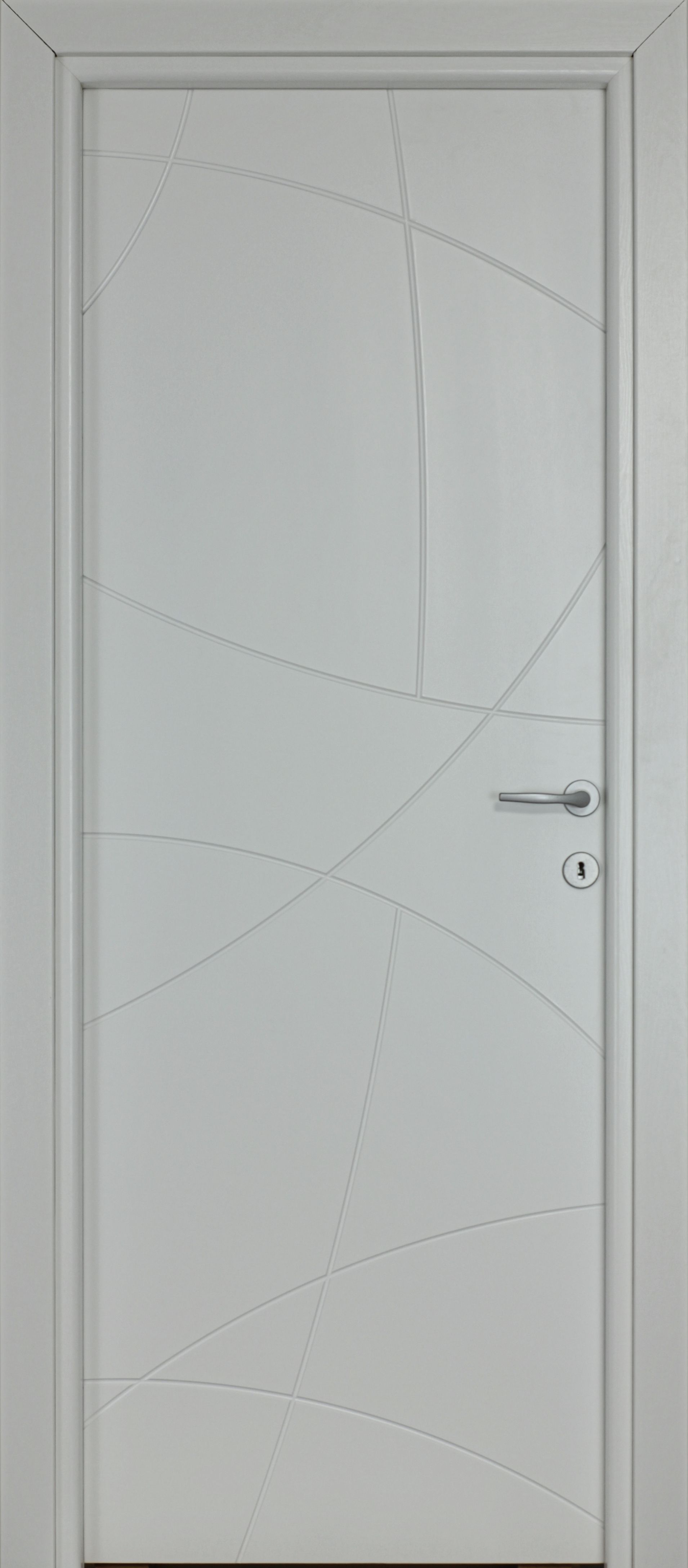Usa interior Arc, fara geam, reversibila, MDF, 88 x 203 cm, alb