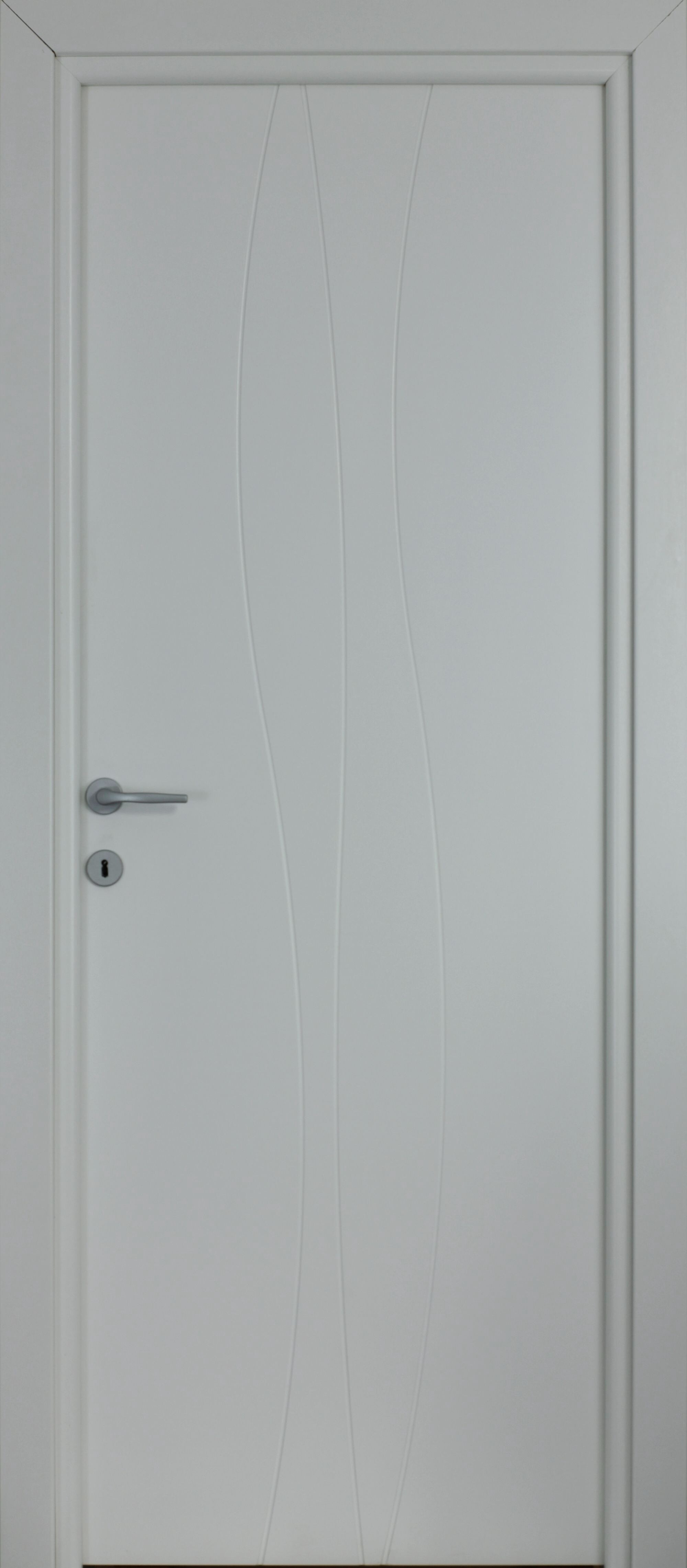 Usa interior Wave, fara geam, reversibila, MDF, 78 x 203 cm, alb