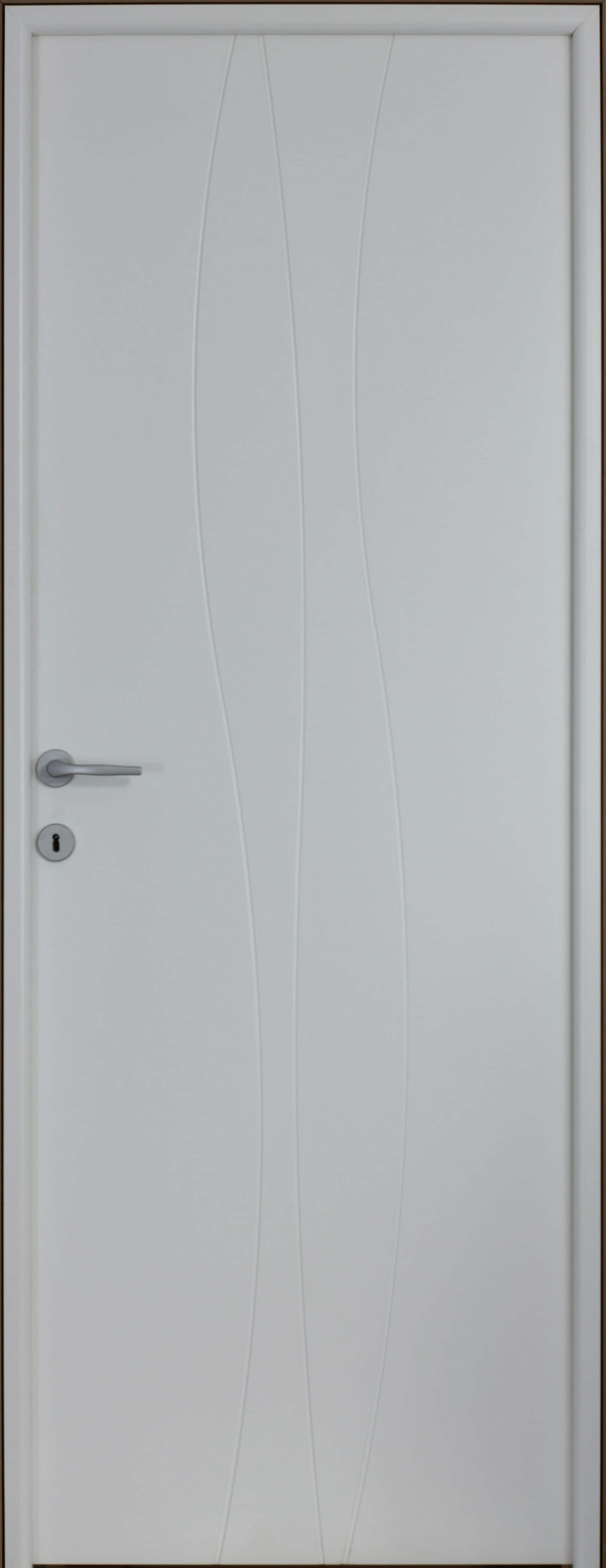 Usa interior Wave, fara geam, reversibila, MDF, 88 x 203 cm, alb