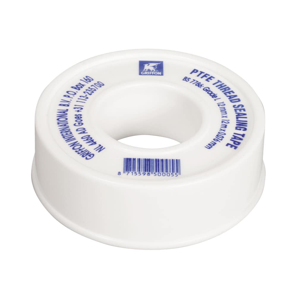 Banda teflon Griffon, 12 mm x 12 m, alb