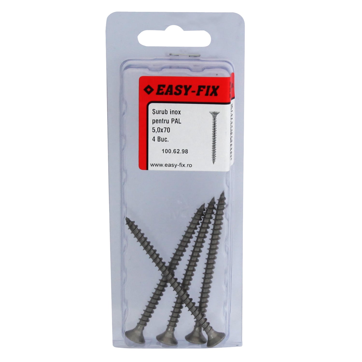 Suruburi PAL 5 x 70 pz2 inoxa2, 4 buc
