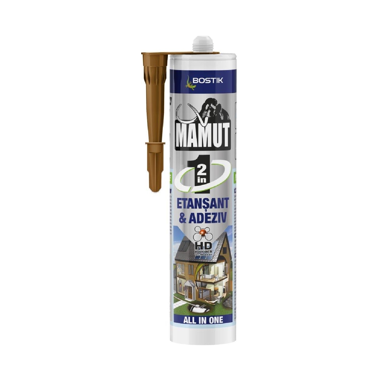Etansant si Adeziv universal MAMUT Den Braven Bostik, maro, 290ml