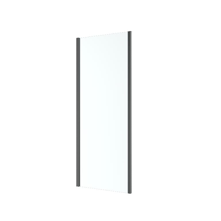Panou pentru dus GOODHOME Ledava, 80 x 195 cm, sticla si aluminiu, transparent/negru