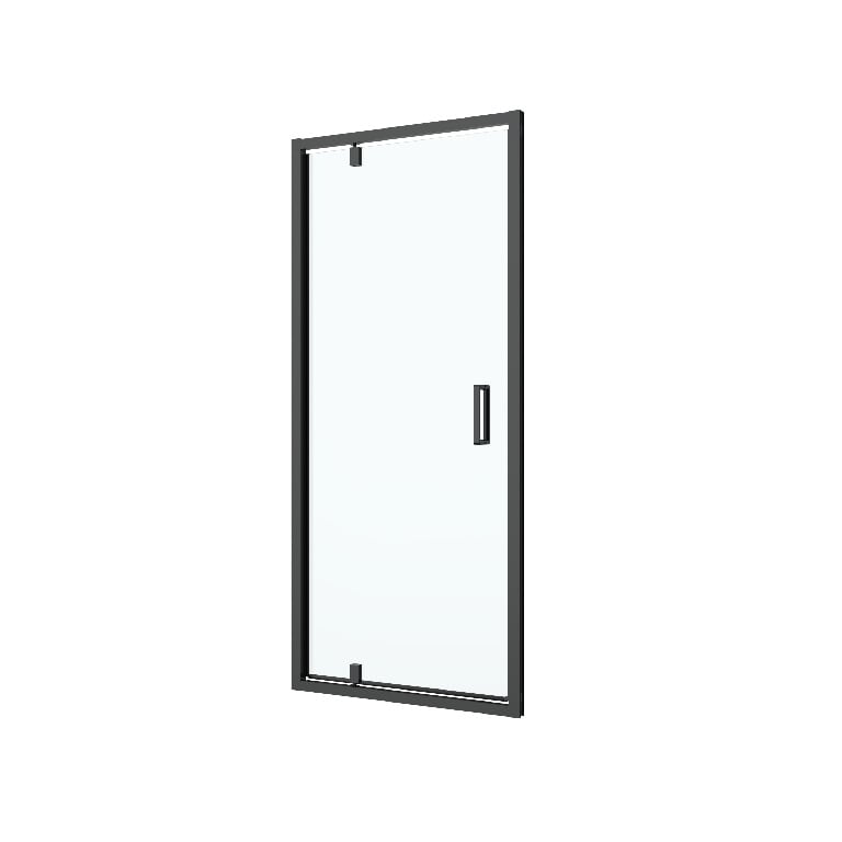 Usa semi pivotanta pentru dus GOODHOME Ledava, 90 x 195 cm, sticla si aluminiu, transparent/negru