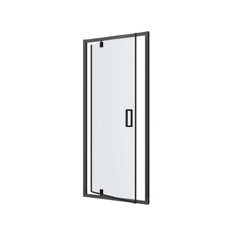 Usa semi pivotanta pentru dus GOODHOME Ledava, 90 x 195 cm, sticla si aluminiu, transparent/negru