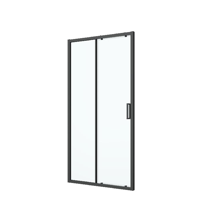 Usa dus GOODHOME Levada, sticla, 8 mm, profil negru, 120 x 195 cm