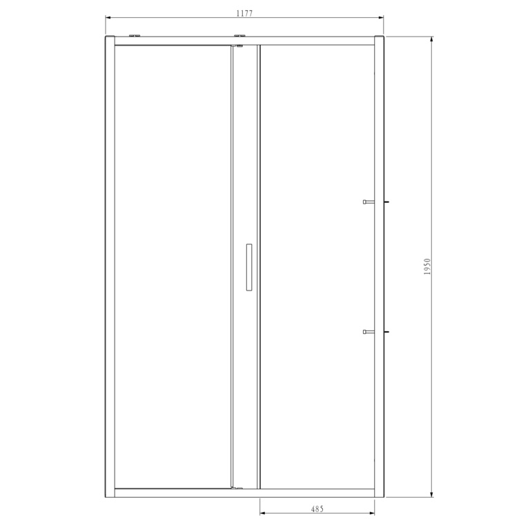 Usa dus GOODHOME Levada, sticla, 8 mm, profil negru, 120 x 195 cm