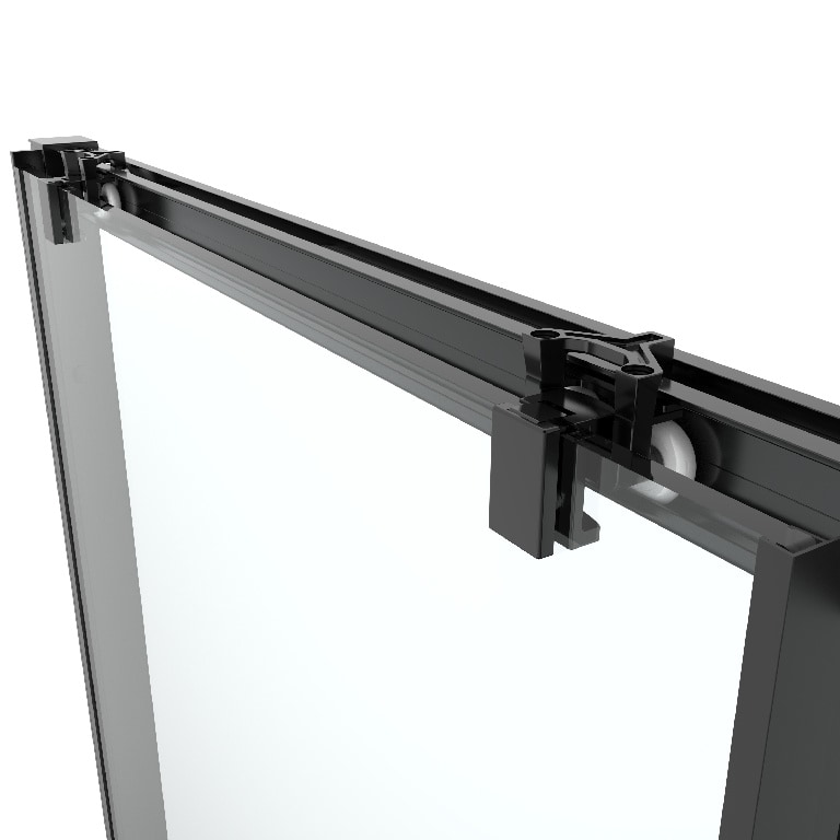 Usa dus GOODHOME Levada, sticla, 8 mm, profil negru, 120 x 195 cm