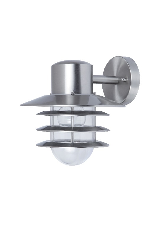 Lampa de exterior GOODHOME, LED, E27, 60W, IP44, sticla si otel inoxidabil, argintiu