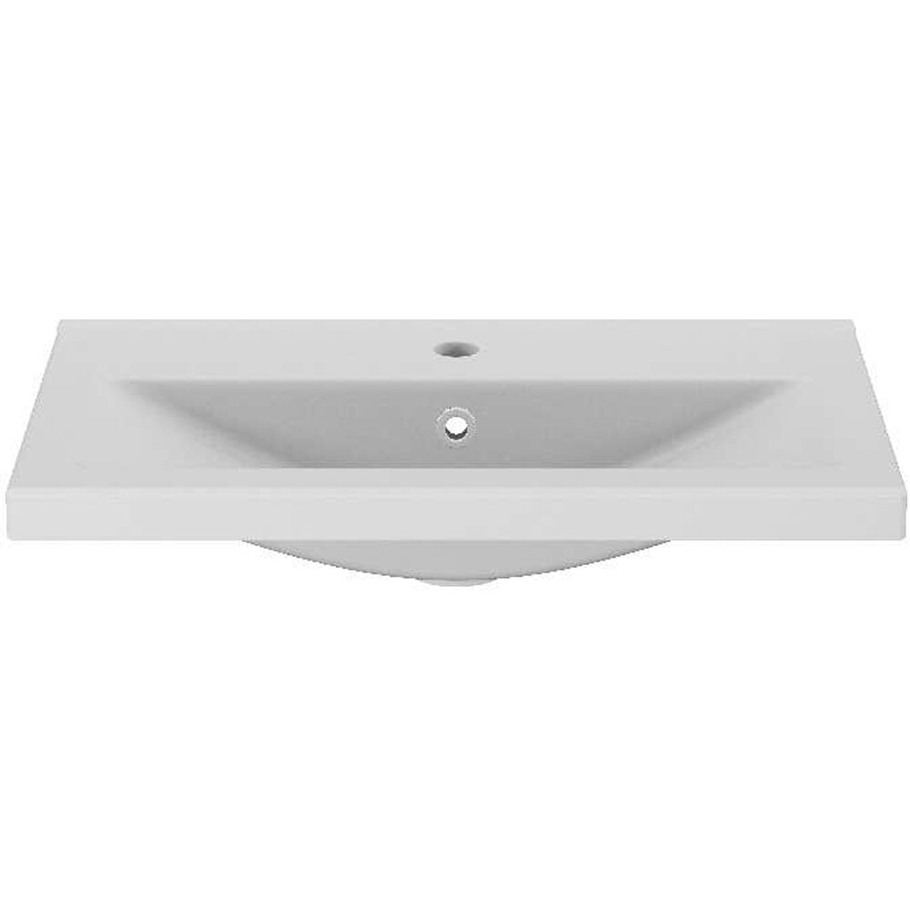 Lavoar pe blat GOODHOME Nira, ceramica, 60.4 x 36 cm, alb lucios