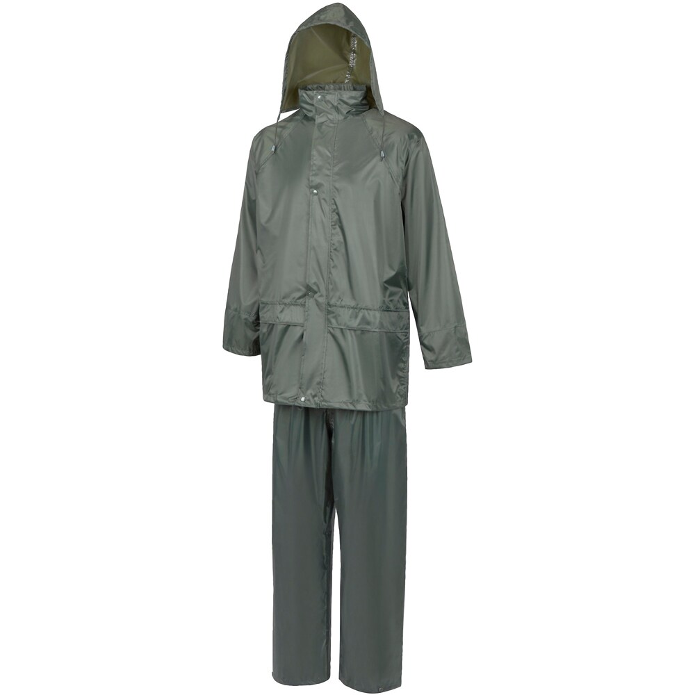 Costum impermeabil Site, 2 piese, poliester, marimea L, verde