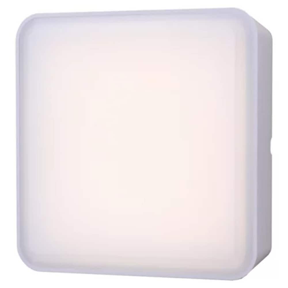 Lampa patrata Bulkhead GoodHome, LED integrat, 16 W, IP44, rezistenta la umiditate, alb