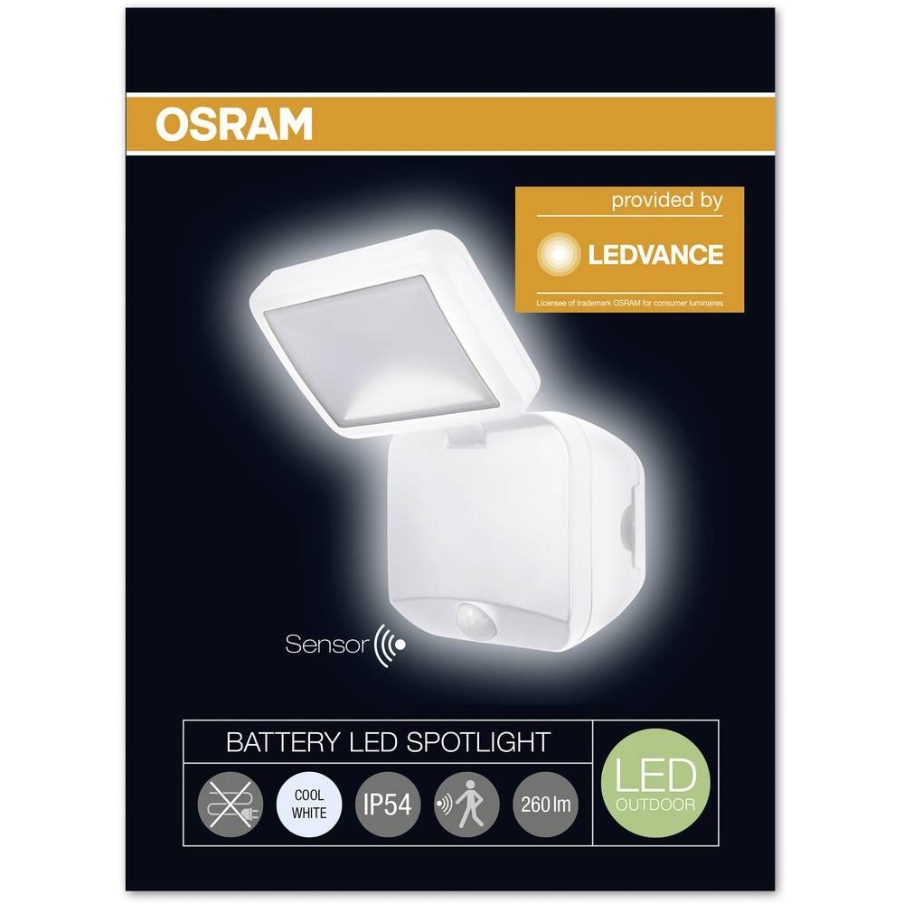 Spot LED portabil cu baterie LEDVANCE, 4W, 260lm, IP54, alb