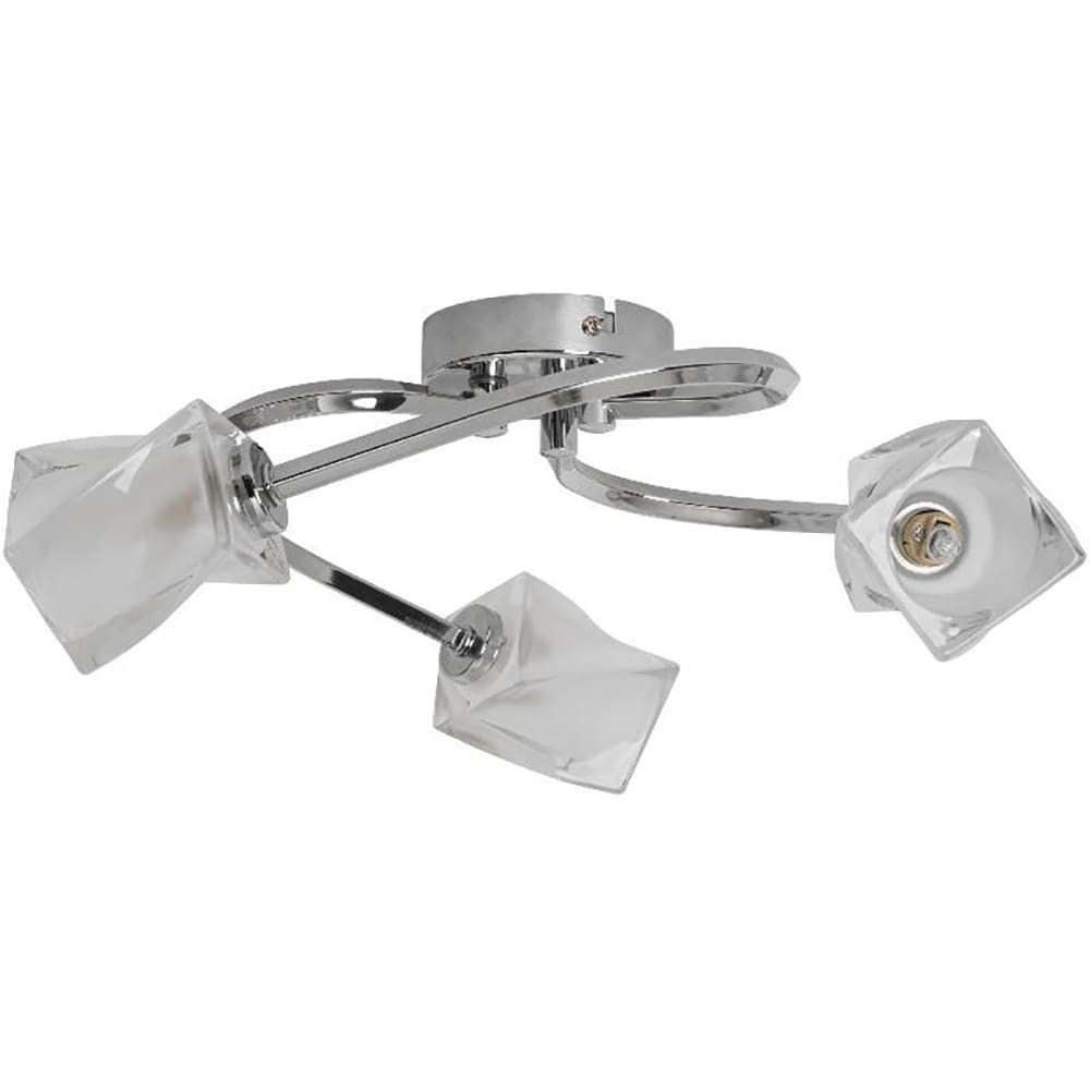 Lampa GOODHOME Gracies, 3 x G9, 25W, metal si sticla, argintiu
