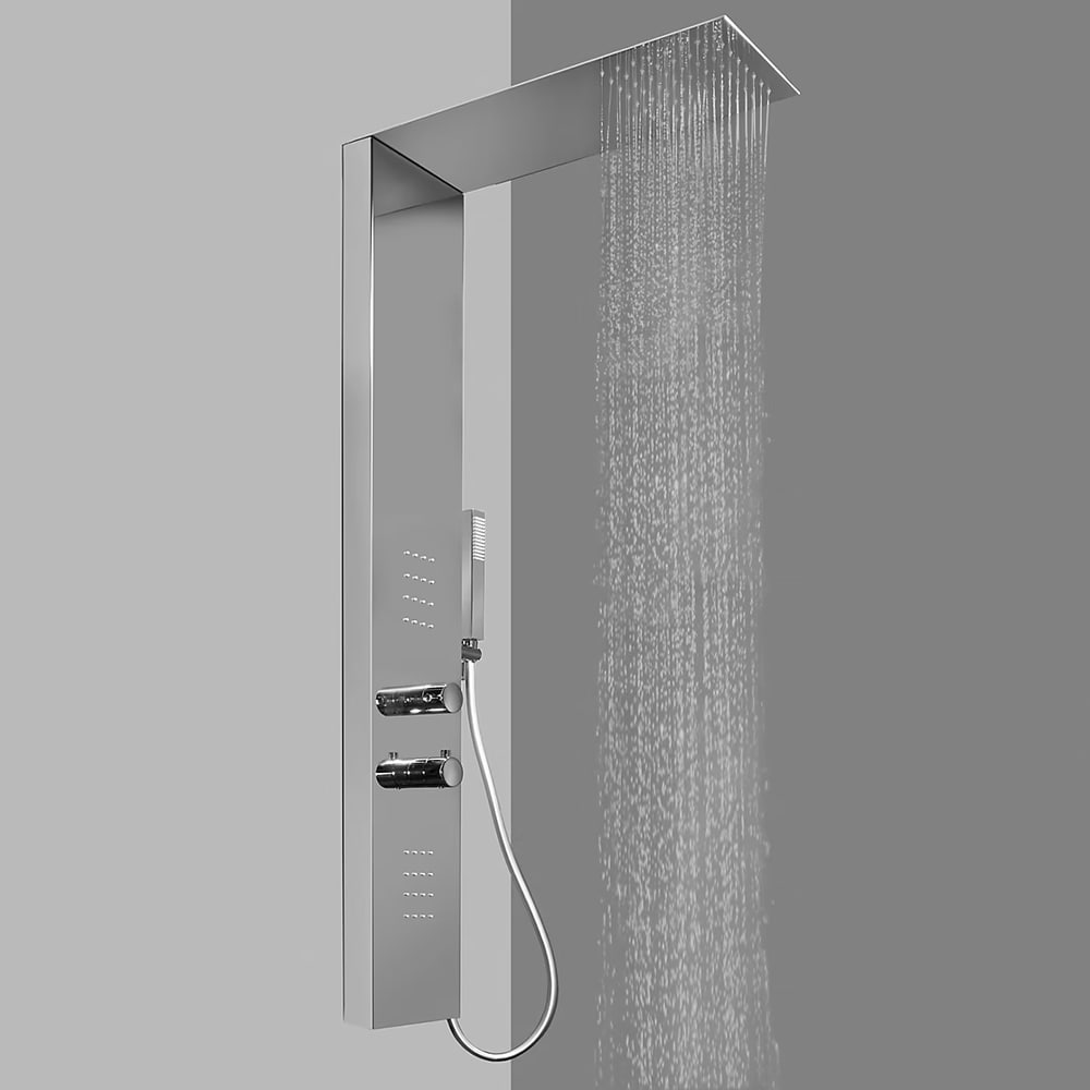 Panel de dus GOODHOME Abala, termostat, hidromasaj, crom