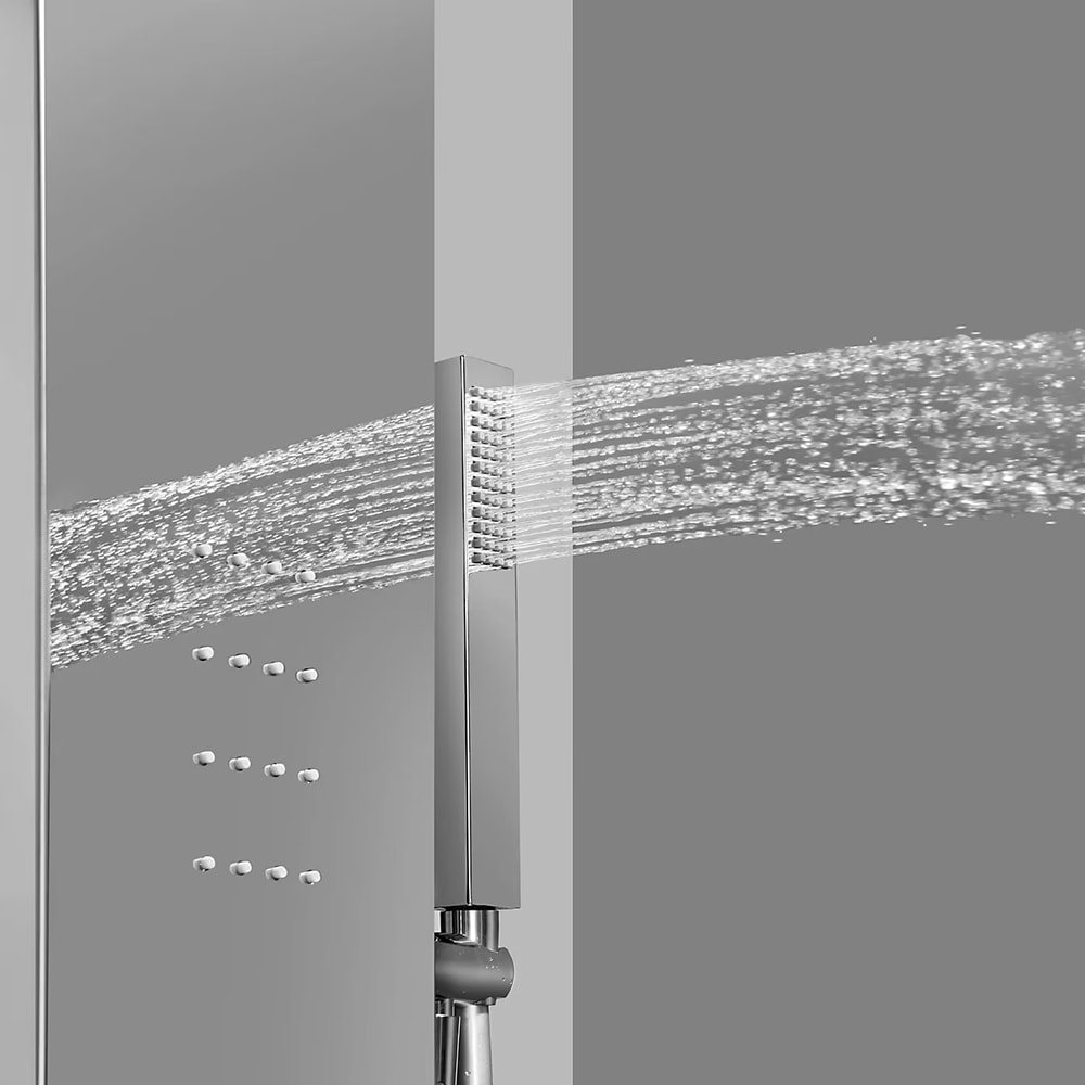Panel de dus GOODHOME Abala, termostat, hidromasaj, crom