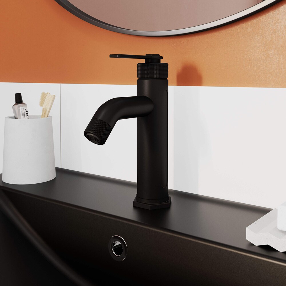 Baterie lavoar GOODHOME Selenga, inaltime 19.3 cm, alama, negru