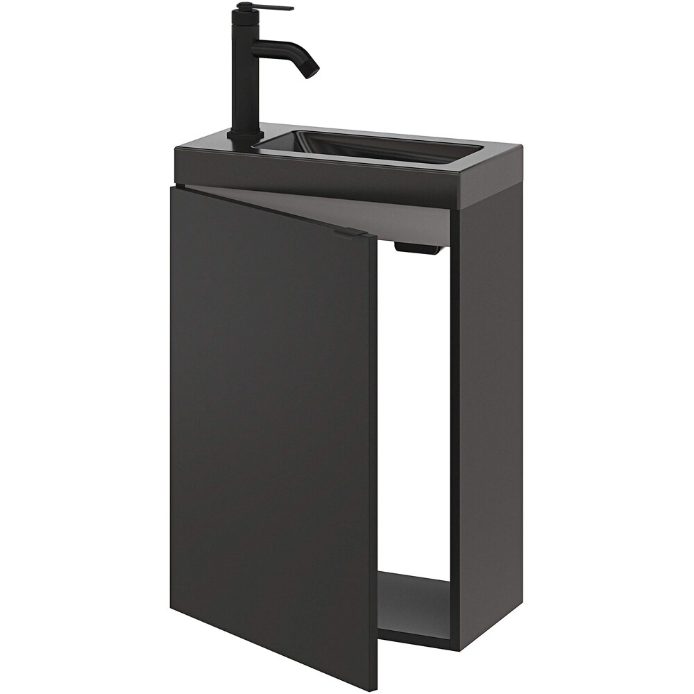 Baterie lavoar GOODHOME Selenga, inaltime 19.3 cm, alama, negru