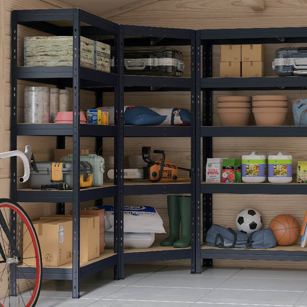 Raft atelier GOODHOME Rand, otel, 67.5 x 40 x 180 cm, negru