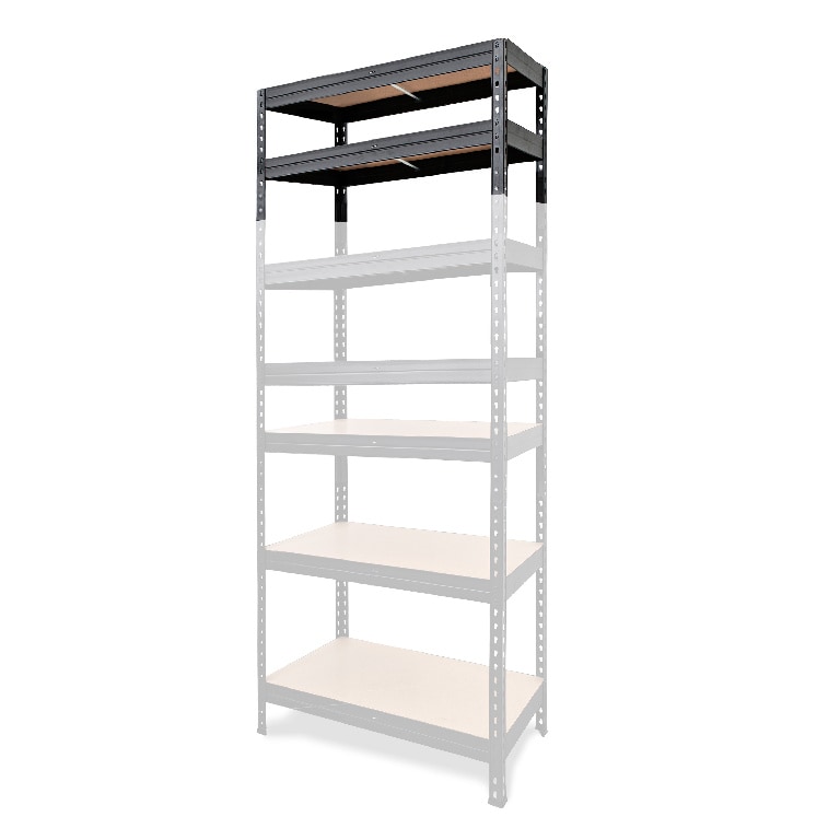 Extensie raft metalic, 2 polite, negru, 67 x 46 x 40 cm  GoodHome Rivet