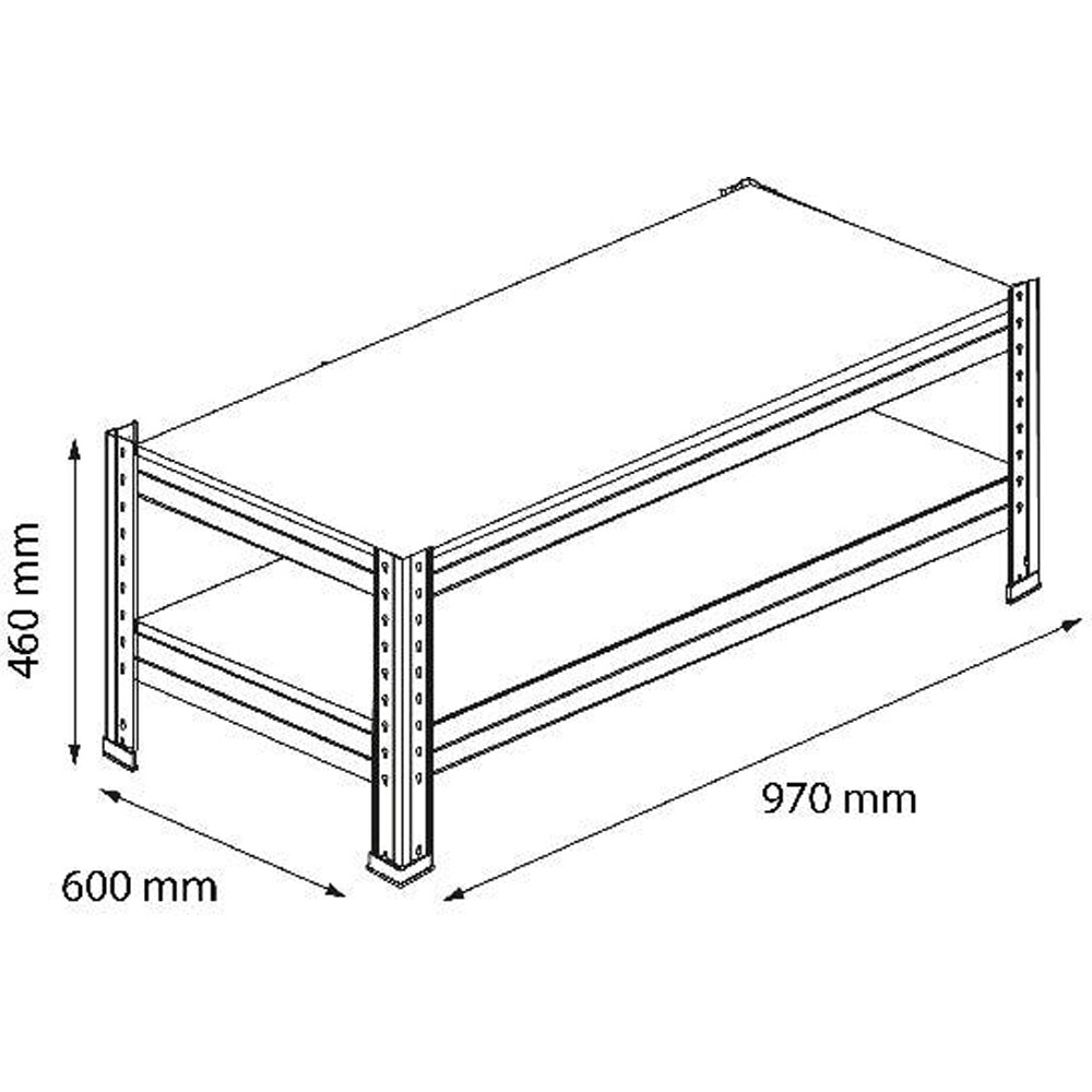 Extensie raft atelier GOODHOME Rivet, otel, 60 x 46 x 97 cm, negru