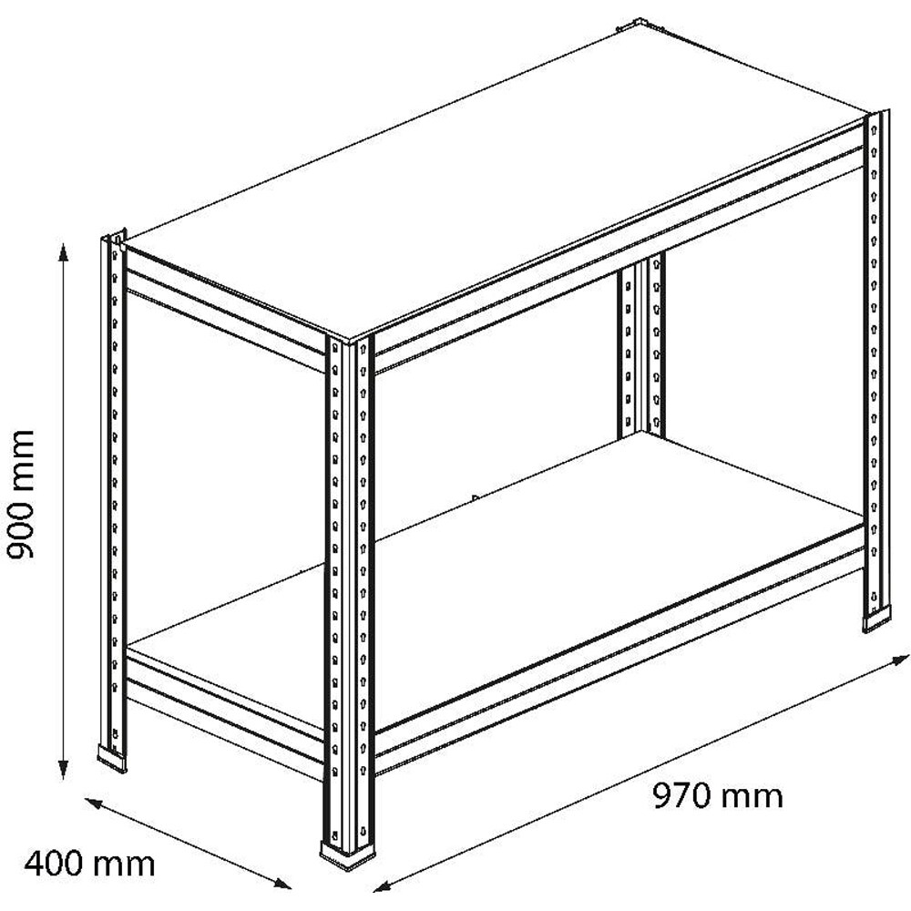 Extensie raft atelier GOODHOME Rivet, otel, 90 x 40 x 97 cm, negru