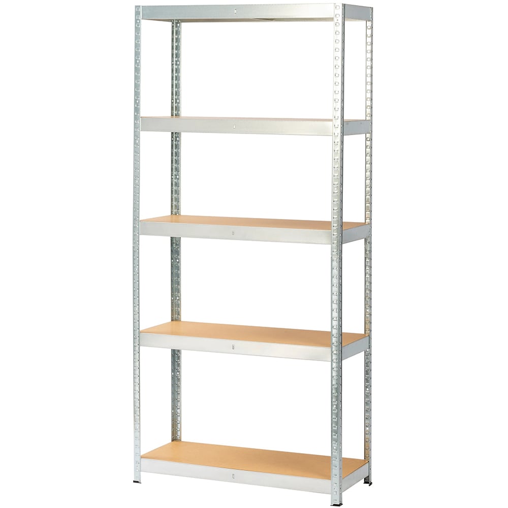 Raft 5 polite GOODHOME Ryle, 180 x 75 x 35  cm, HDF si otel, gri