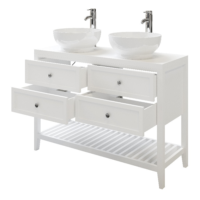 Dulap baie cu picioare, alb, 120 x 80.6 x 45 cm  GoodHome Perma