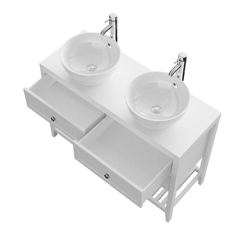 Dulap baie cu picioare, alb, 120 x 80.6 x 45 cm  GoodHome Perma