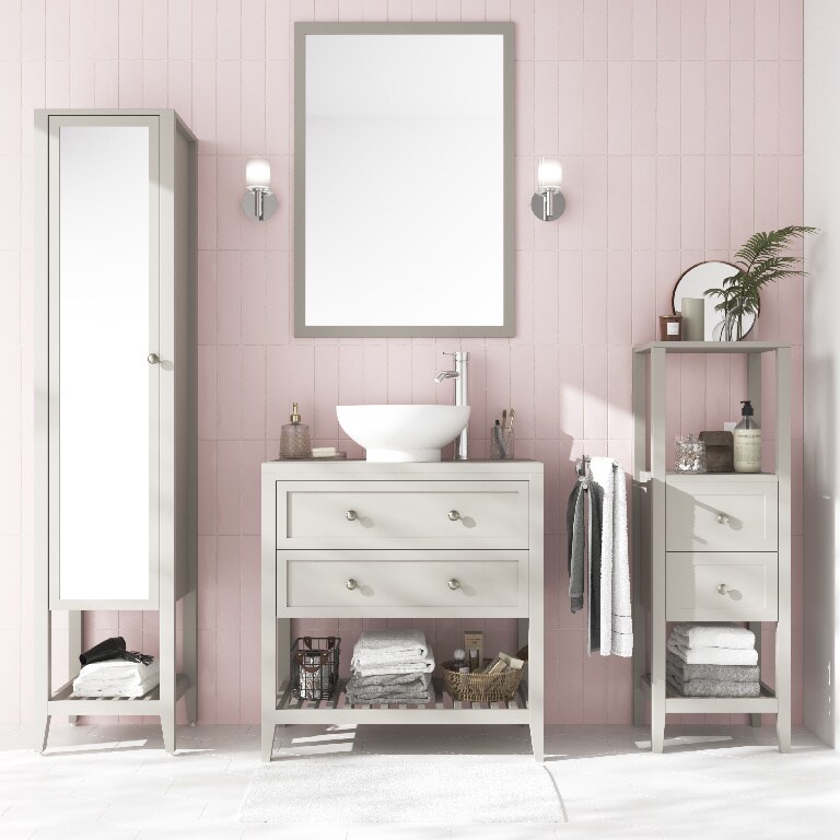 Oglinda GoodHome Perma, 70 x 50 cm, gri