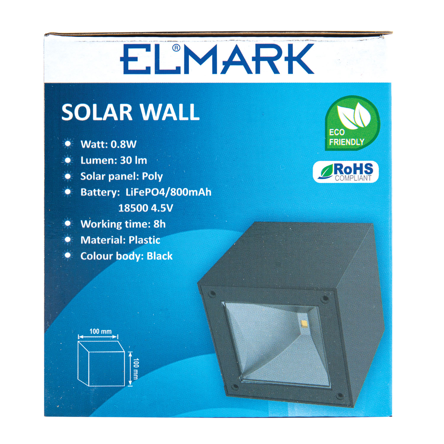 Lampa solara de exterior, LED, 0.08W, IP44, plastic, negru