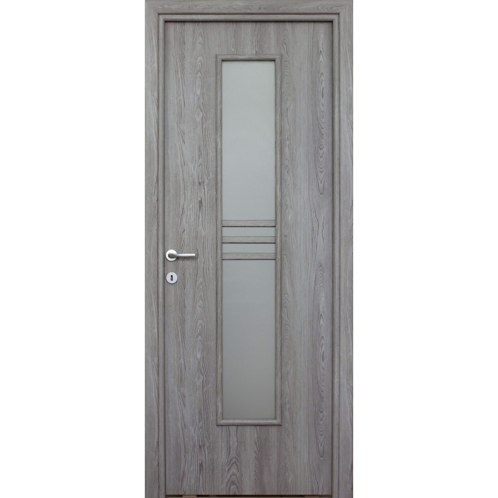 Usa interior VELTA DOORS, cu geam, reversibila, MDF, 88 x 203 cm, gri