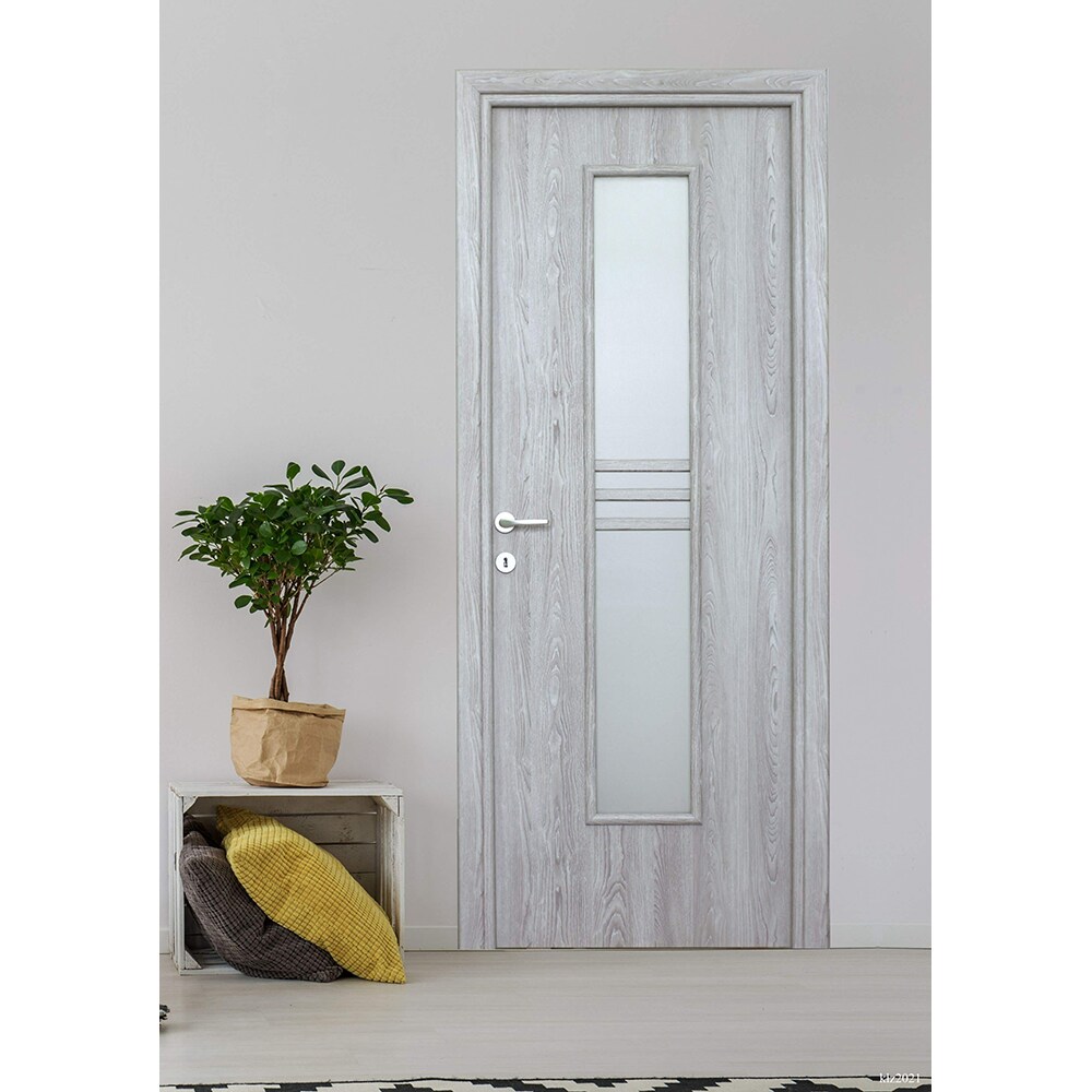 Usa interior VELTA DOORS, cu geam, reversibila, MDF, 88 x 203 cm, gri
