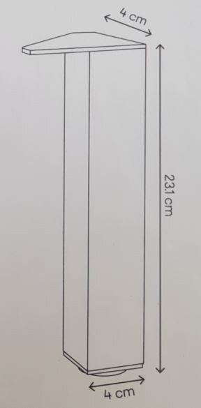 Set 2 picioare metalice Portloe, reglabile, negre