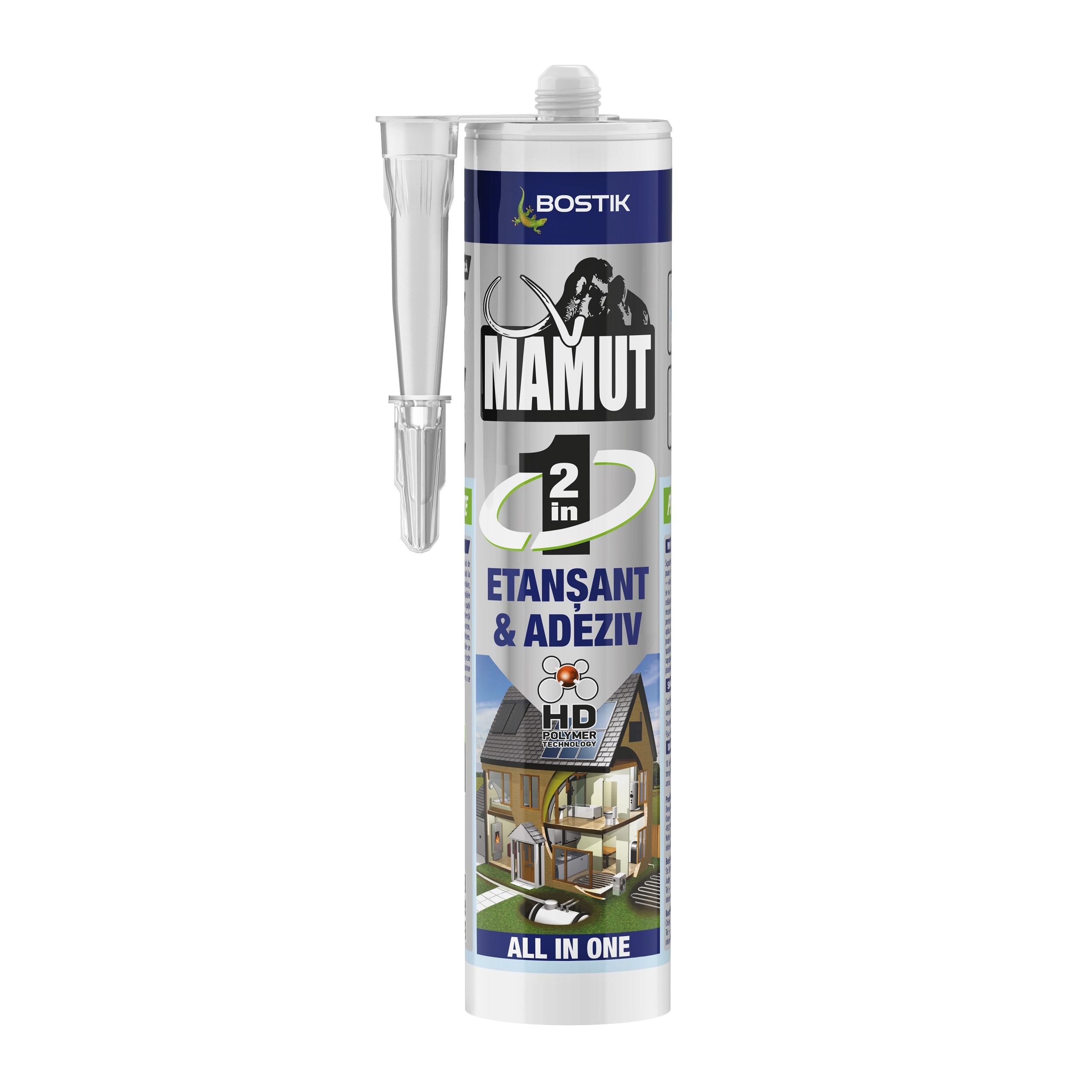 Etansant si Adeziv universal MAMUT Den Braven Bostik, alb, 290ml