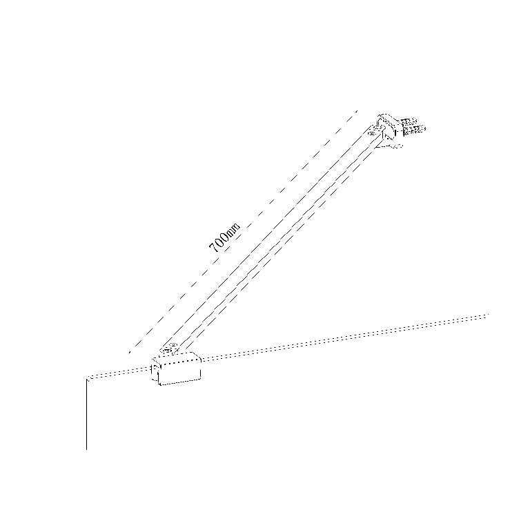 Bara fixare pentru cabina dus GOODHOME Ledava, 70 cm, aluminiu, negru