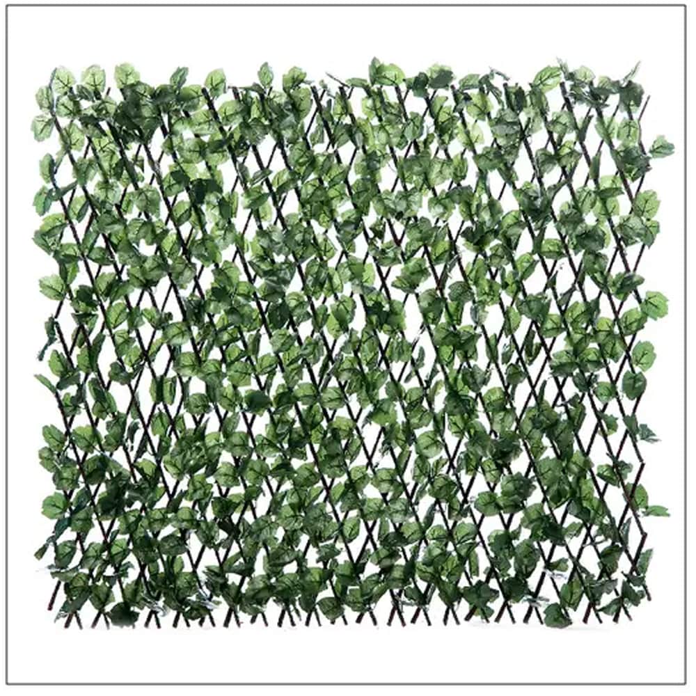 Panou gard rachita cu frunze BLOOMA Mo1, 200 x 100cm, maro-verde
