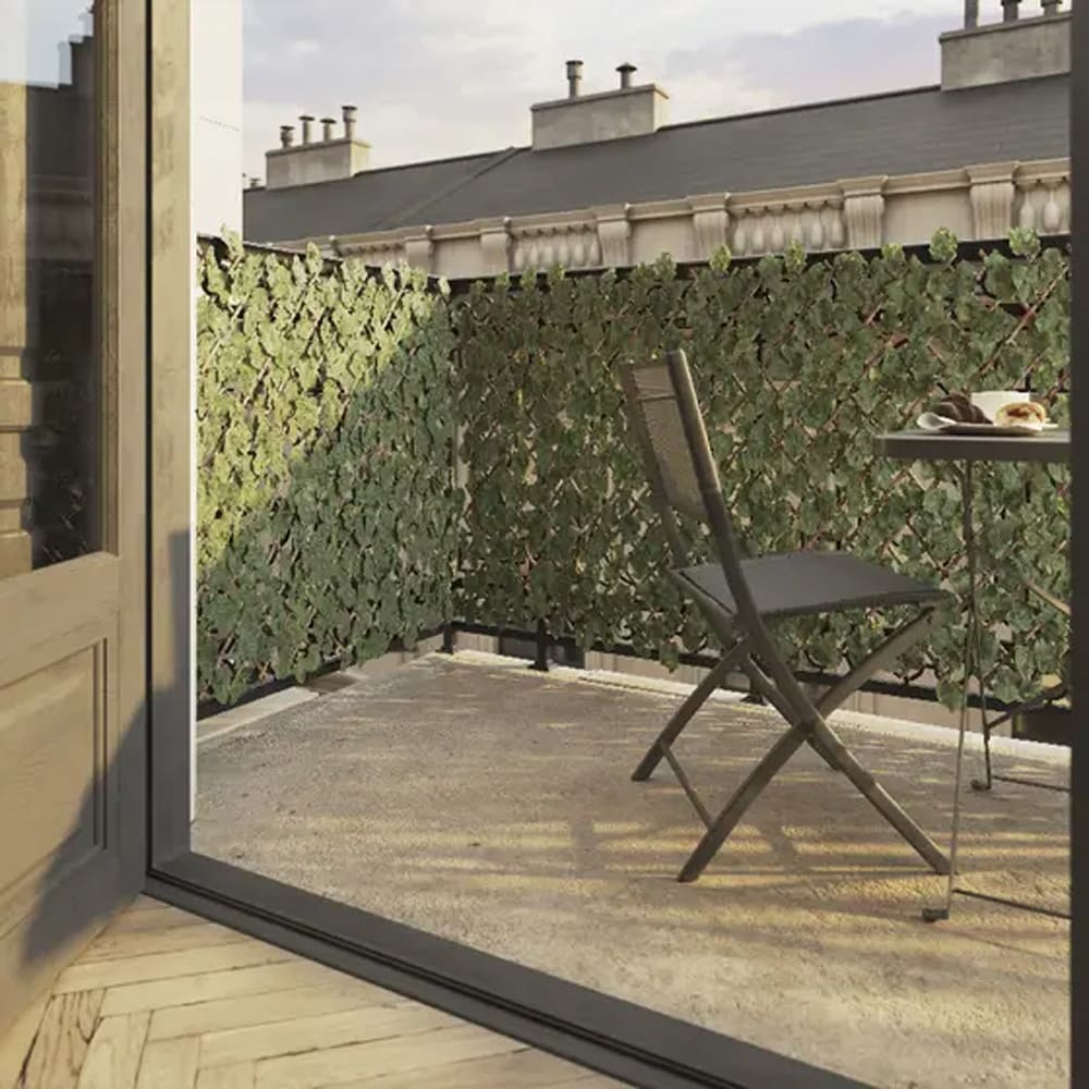 Panou gard rachita cu frunze BLOOMA Mo1, 200 x 100cm, maro-verde