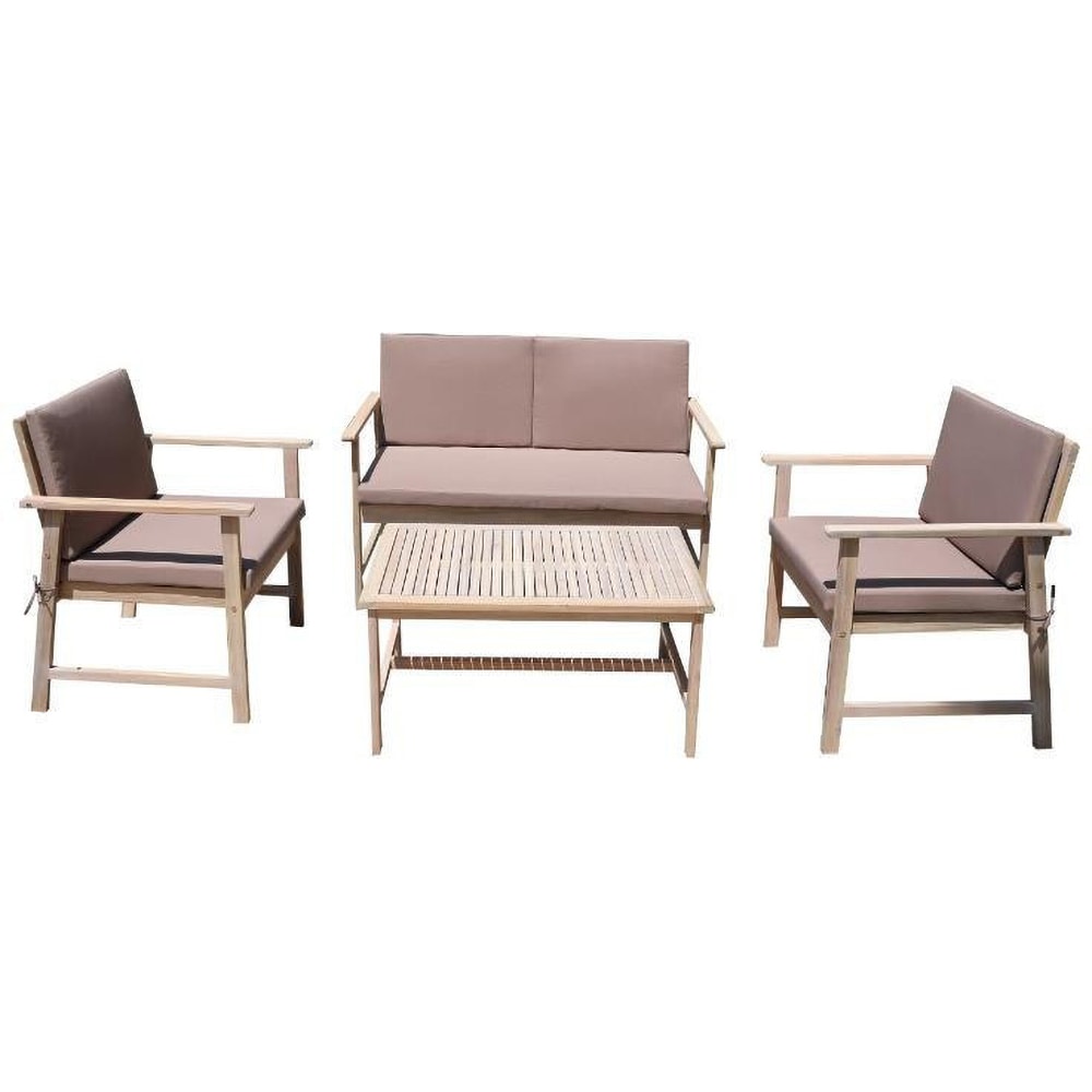 Set mobilier gradina Piotta, 4 piese, maro deschis