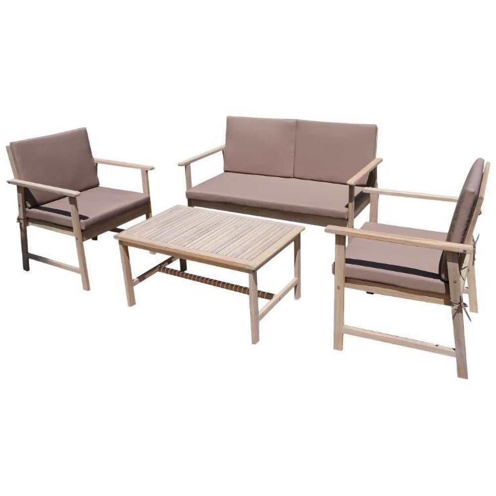 Set mobilier gradina Piotta, 4 piese, maro deschis