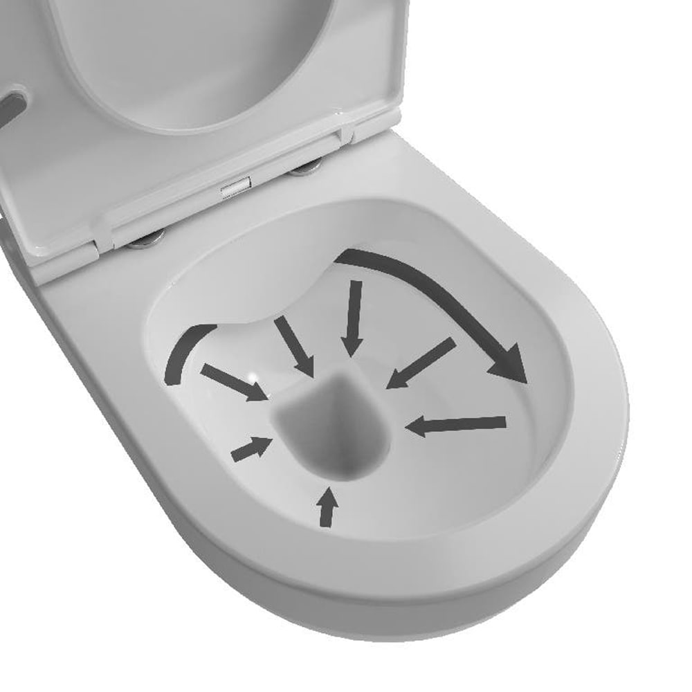 Vas WC suspendat GOODHOME Cavally, 35.5 x 53.5 x 40 cm, capac duroplast, alb