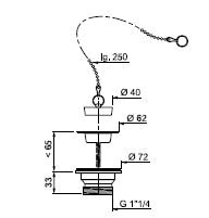 Ventil de evacuare pentru lavoar Wirquin, metal si plastic, alb