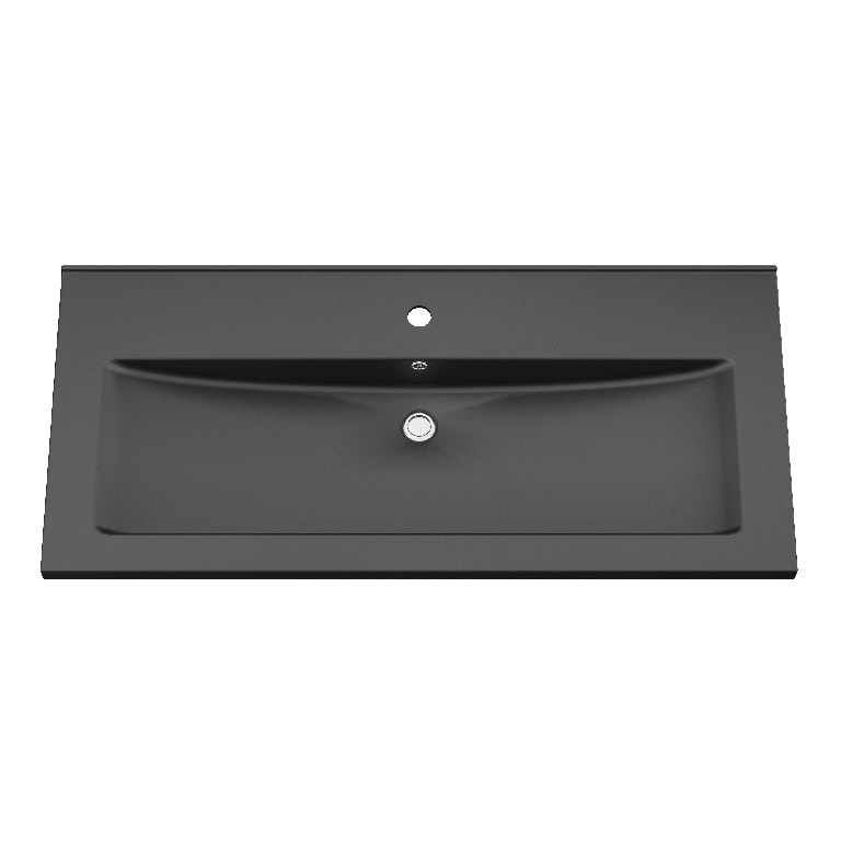 Lavoar baie GOODHOME Nira, ceramica, 100.4 x 45.5 cm, negru mat