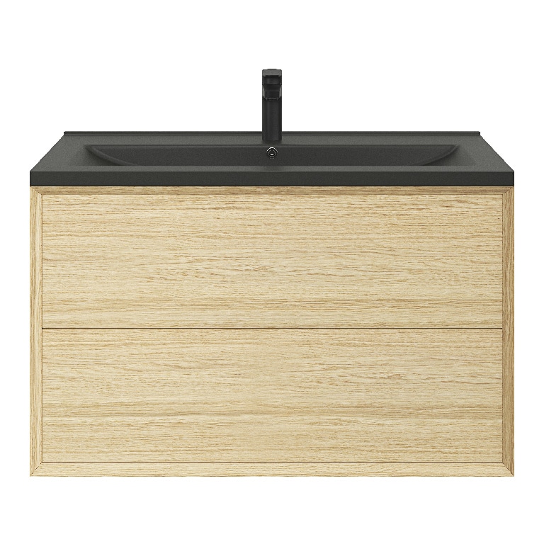 Lavoar baie GOODHOME Nira, ceramica, 100.4 x 45.5 cm, negru mat