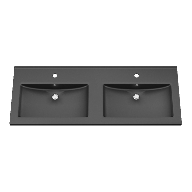 Lavoar baie GOODHOME Nira, ceramica, 121.5 x 46 cm, negru mat